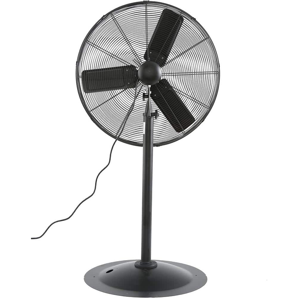 iLiving 30-Inch Black Adjustable Height Pedestal Floor Fan