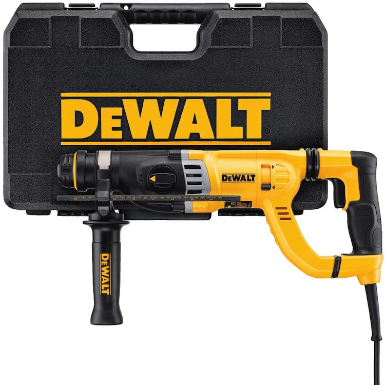 DEWALT 8.5 Amp 1-1/8 in. Corded SDS-PLUS D-Handle Concrete/Masonry Rotary Hammer Drill Kit