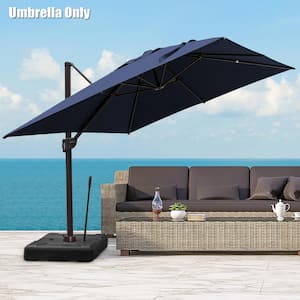 10 ft. x 10 ft. Single Top Cantilever Tilt Patio Umbrella in Navy Blue