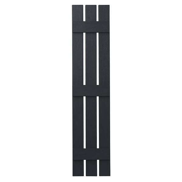 Ply Gem 12 in. x 63 in. Polypropylene 3-Board Open Board and Batten Shutters Pair in Blackwatch Green