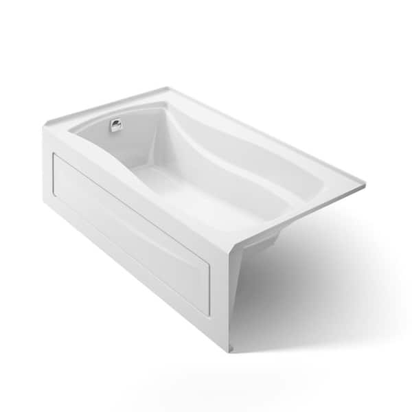 KOHLER Mariposa 66 in. x 36 in. Soaking Bathtub with Left-Hand Drain in White, Integral Flange