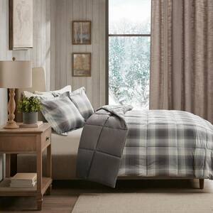 Woodsman 2-Piece Grey Twin Softspun Down Alternative Comforter Mini Set