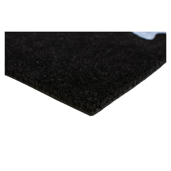 Black/White Ghost 17 in. x 29 in. Coir Door Mat