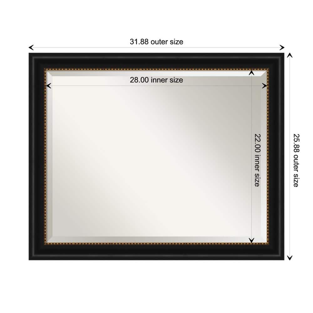 Manhattan Black and Gold Rectangular Wall Mirror