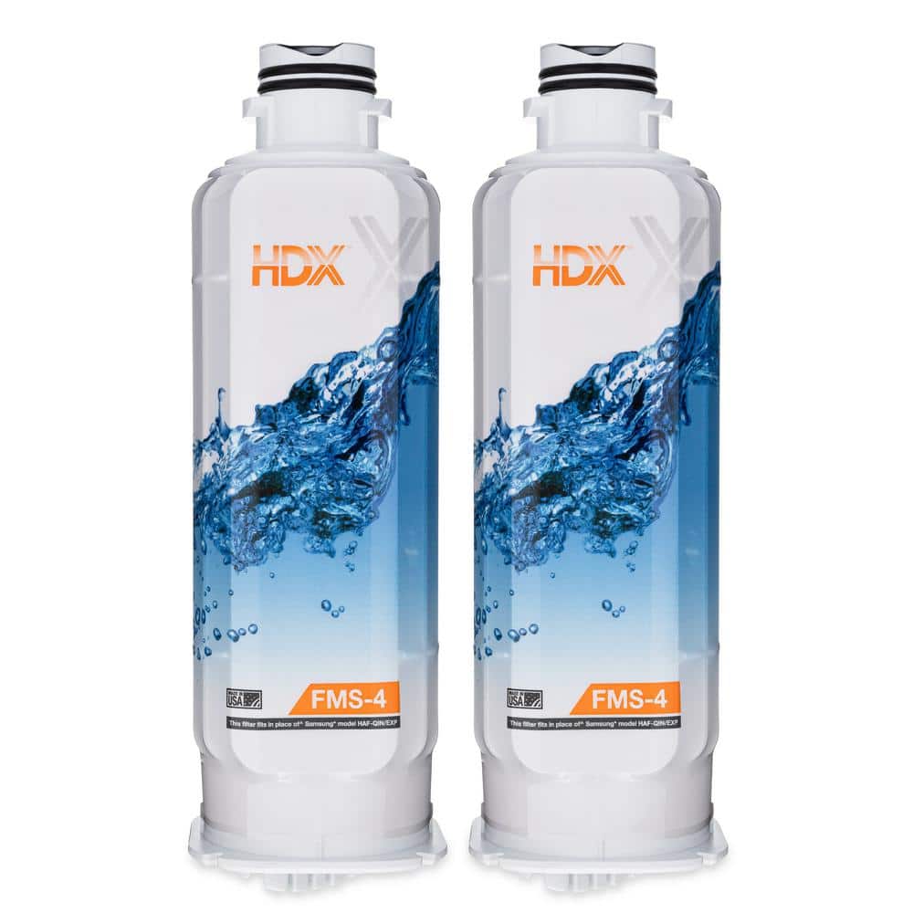Hdx Fms 4 Premium Refrigerator Water Filter Replacement Fits Samsung Haf Qin Exp 2 Pack The Home Depot