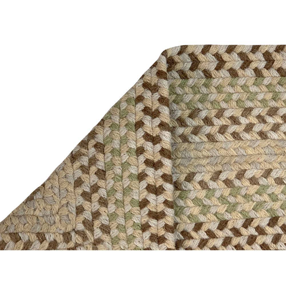 Ivory Braided Wool Oval Reversible Rug 20" x 30"