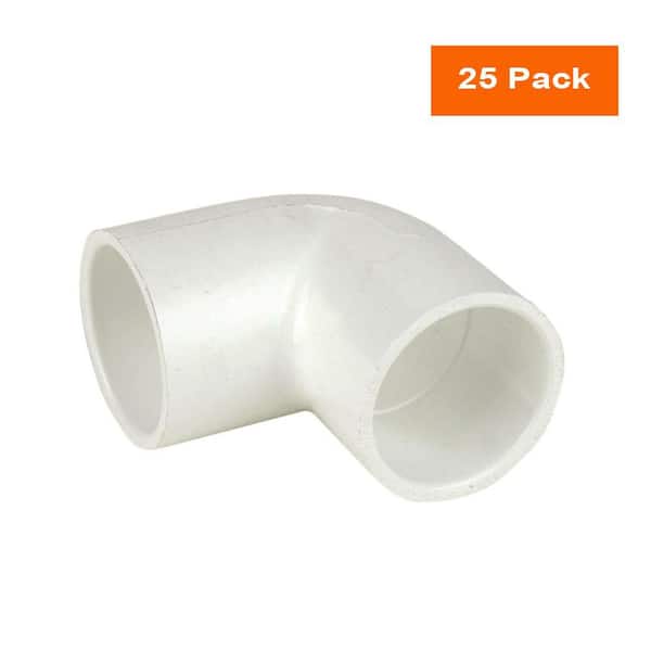 2 in. Schedule 40 PVC Pipe 90-Degree Slip x Slip Elbow Fitting (25-Pack)