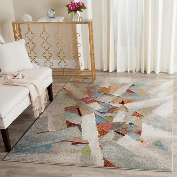 Porcello 2 ft. x 4 ft. Gray/Multi Speckled Abstract Area Rug