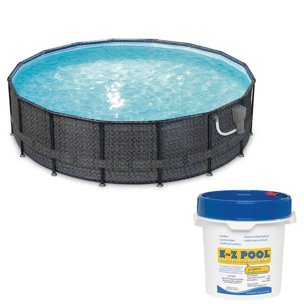 Summer Waves P4A01648B Elite 16 ft. x 48 in. Round Above Ground Frame Swimming Pool Set