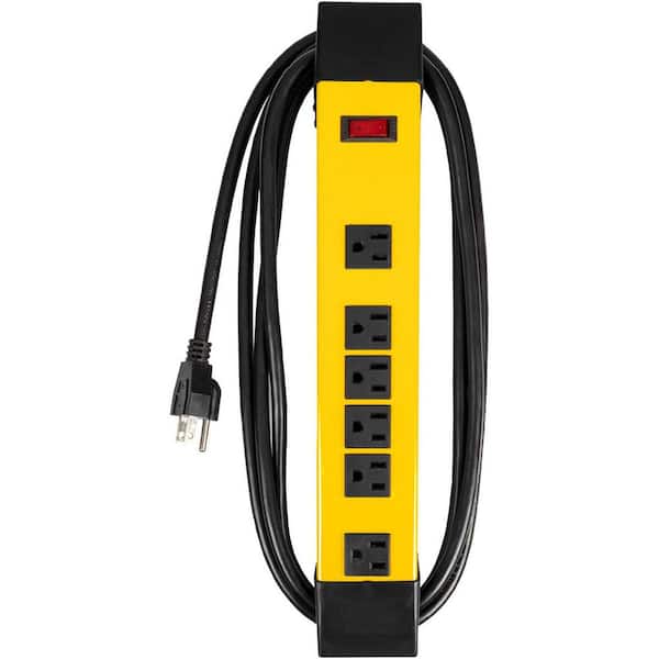 Cable 6-Outlet Heavy Duty Surge Protector Power Strip with 14/3 Metal Surge Suppressor with 9 Foot Long