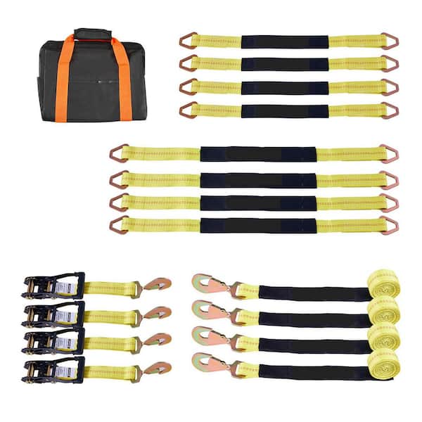 Wheel Chock Tie-Down Kit, Axle Type Trailer Tie Down Strap, Car Tie Down Kit, Break Strength 10009 lbs., Load 3333 lbs.