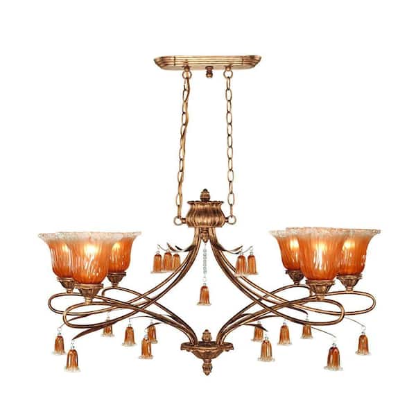 Eurofase Sorrento Collection 6-Light Weathered Gold Chandelier