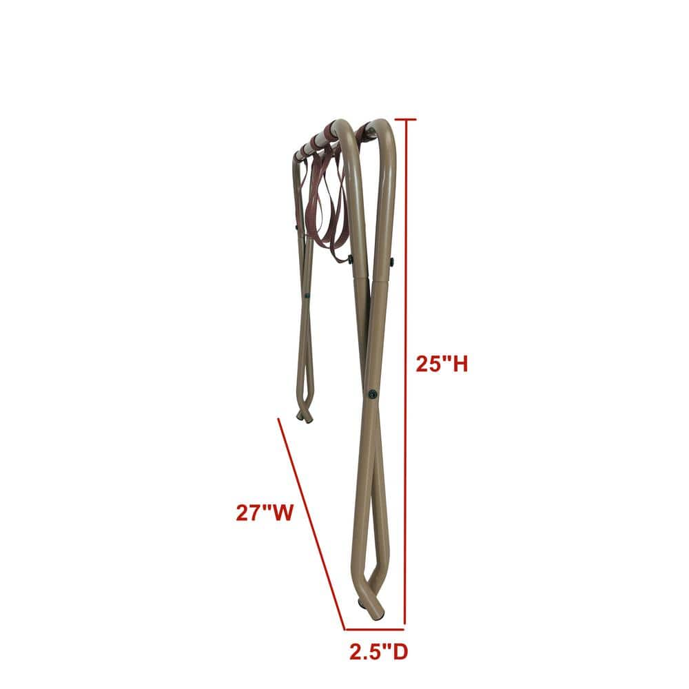 Gold and Brown Metal Folding Luggage Rack