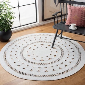 Cape Cod Ivory 6 ft. x 6 ft. Braided Circle Round Area Rug