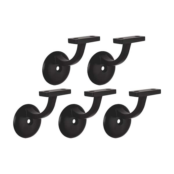 Design House Jumbo Handrail Bracket in Matte Black (5-Pack)