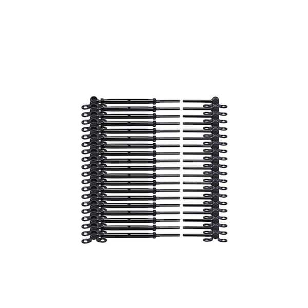 Angel Sar - 20-Pair Black Cable Railing Kit with 1/8 in. Swage Toggle Turnbuckles, T316 SS, WoodEasy System, 180° Adjustable