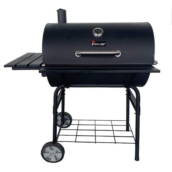 GRILLFEST BARREL STYLE Charcoal Grill in BLACK WITH BUILT IN