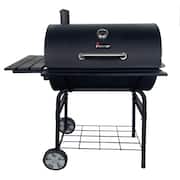BARREL STYLE Charcoal Grill in BLACK WITH BUILT IN THERMOMETER