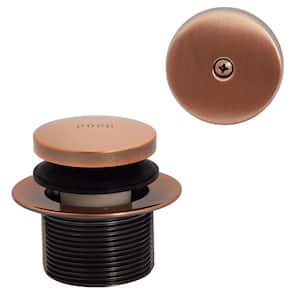 1-1/2 in. NPSM Coarse Thread Tip-Toe Bathtub Drain Trim with One-Hole Overflow Faceplate, Antique Copper