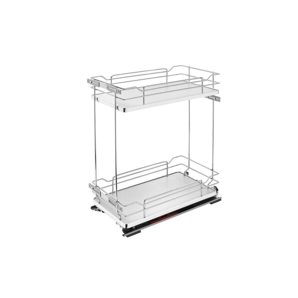 Rev-A-Shelf 20.75-in W x 18-in H 2-Tier Pull Out Metal Soft Close Baskets & Organizers in Chrome | CO-21SC-2-5