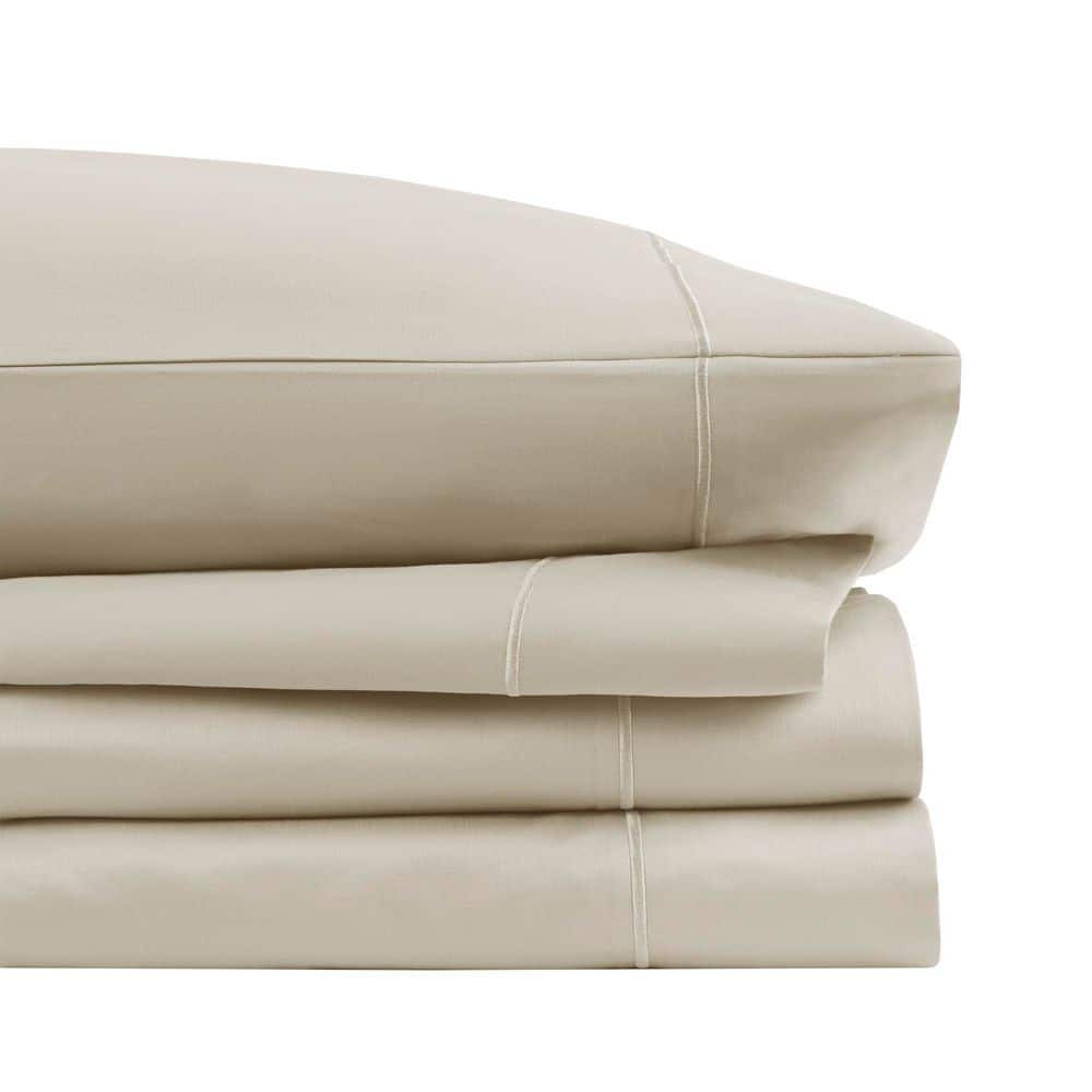 King Gray Solid Cotton Sheet Set with Baratta Hemstitch