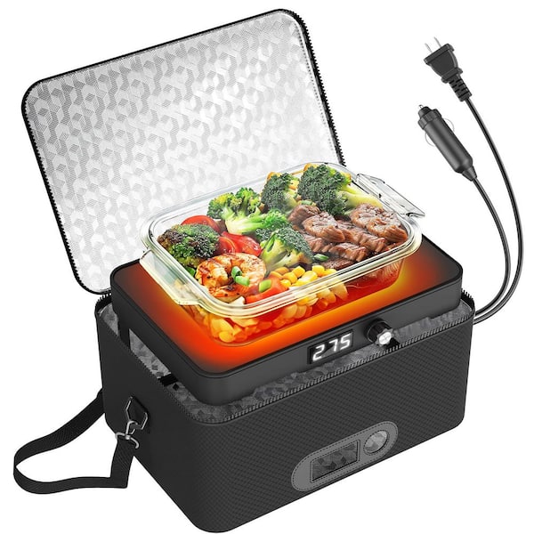 Portable Oven w/ Adjustable Temperature, 12V/24V/110V Car Food Warmer for Cooking & Reheating Meals for Travel &Camping