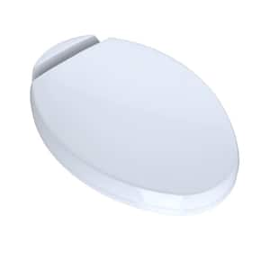 Oval SoftClose Elongated Closed Front Toilet Seat in Cotton White