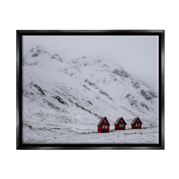 Stupell Industries Snowy Mountain Pass by Daniel Sproul 1-Piece Floater Frame Graphic Print Nature Poster Art Print 21 in. x 17 in.