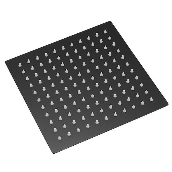 Satico 1-Spray Patterns with 1.8 GPM 10 in. Single Wall Mount and Ceiling Mount Square Rain Fixed Shower Head in Matte Black
