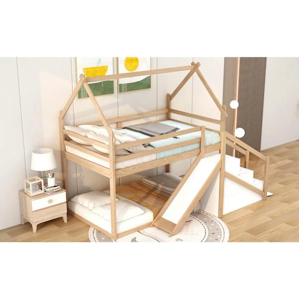 bunki Polibi Twin over Twin Metal Bunk Bed, Metal Housebed with