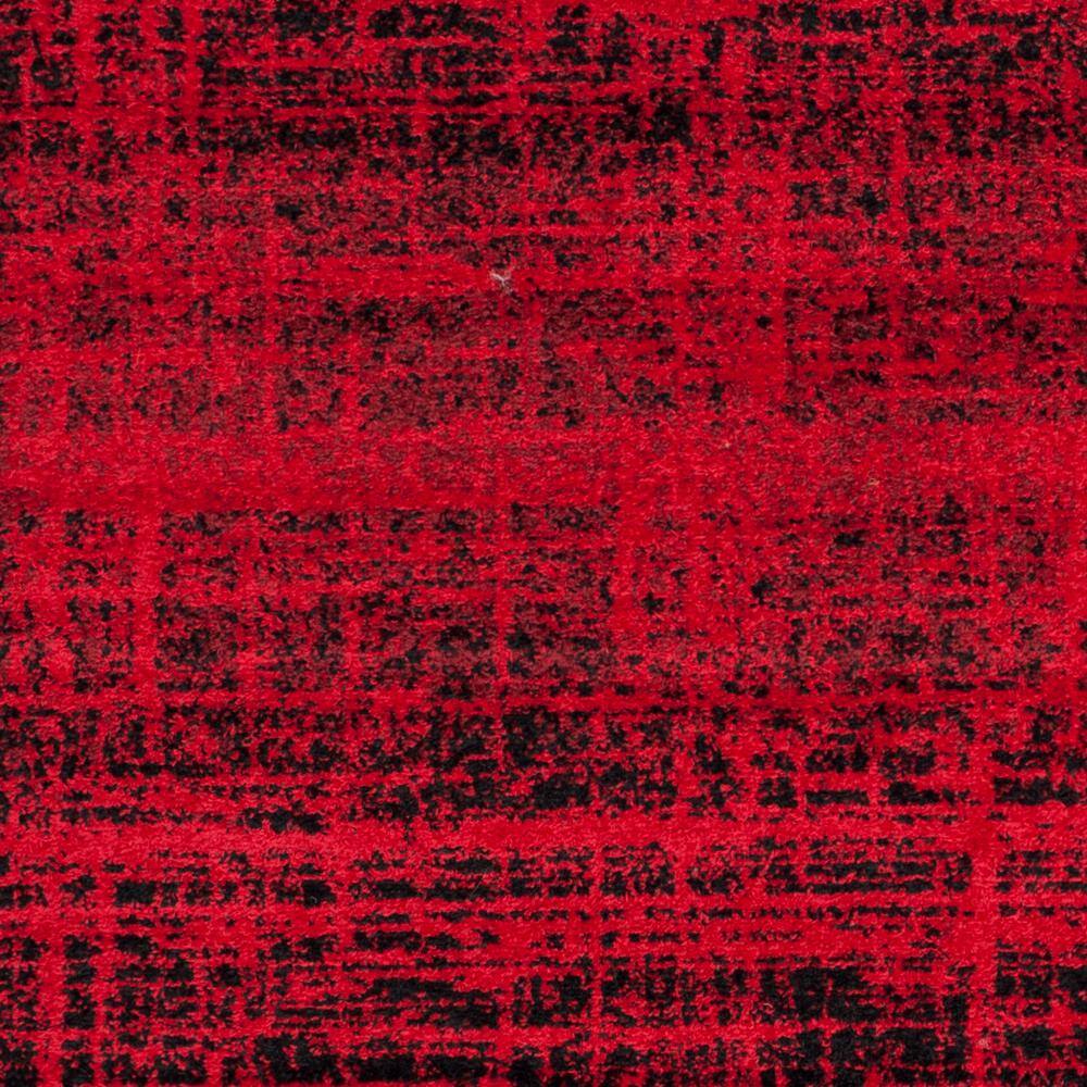 Red and Black Square Synthetic Area Rug