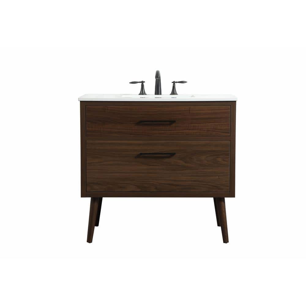 Simply Living 36 in. W x 22 in. D x 33.5 in. H Bath Vanity in Walnut with I