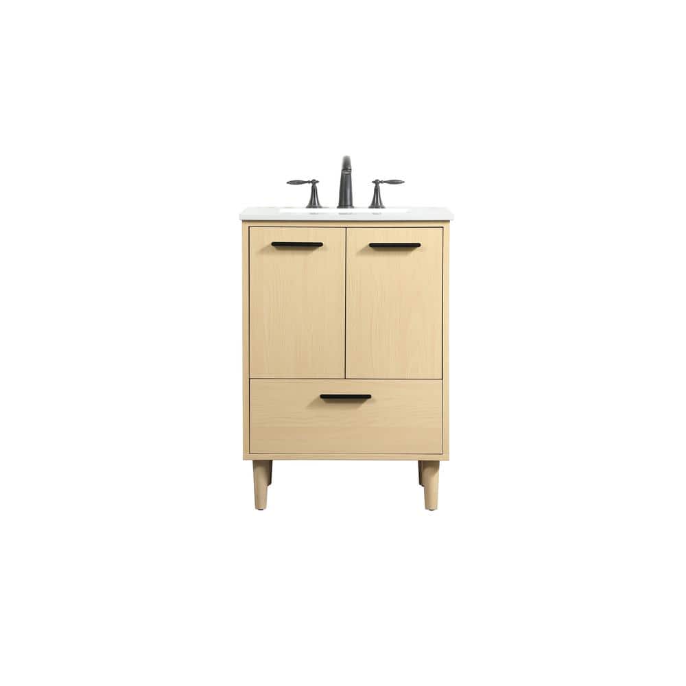 Simply Living 24 in. W x 19 in. D x 34 in. H Bath Vanity in Maple with Ivor
