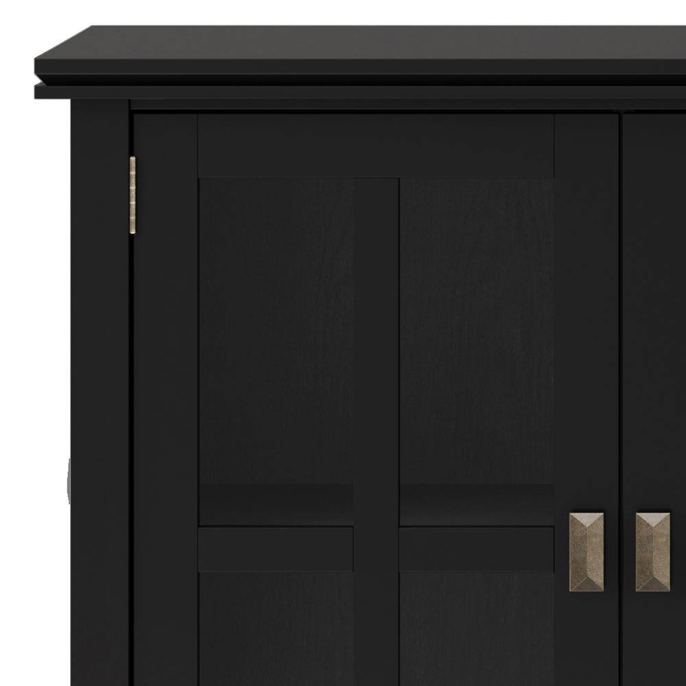 Black Solid Wood 66'' Traditional Sideboard with Adjustable Shelving
