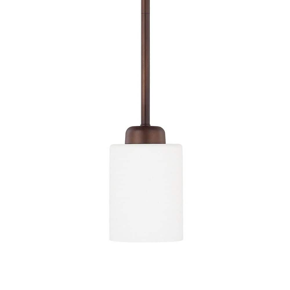 Dixon 100-Watts 1-Light Bronze Pendant Light with Soft White Glass, No Bulbs Included price history on PriceWatchPro
