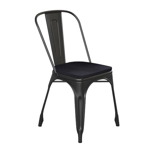 Carnegy Avenue Black Metal Outdoor Dining Chair in Black