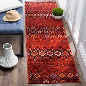 Amsterdam Terracotta/Multi 2 ft. x 12 ft. Geometric Runner Rug