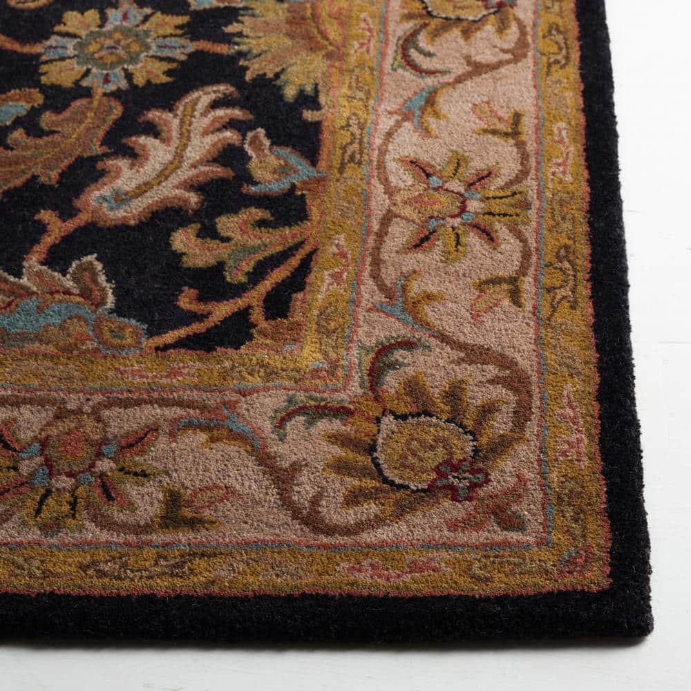 Hand-Tufted Black and Beige Wool Runner Rug, 2'3" x 10'