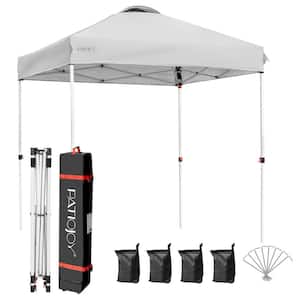 6.6 ft. x 6.6 ft. Outdoor Pop-up Canopy Tent with Roller Bag, Height Adjustable, Gray