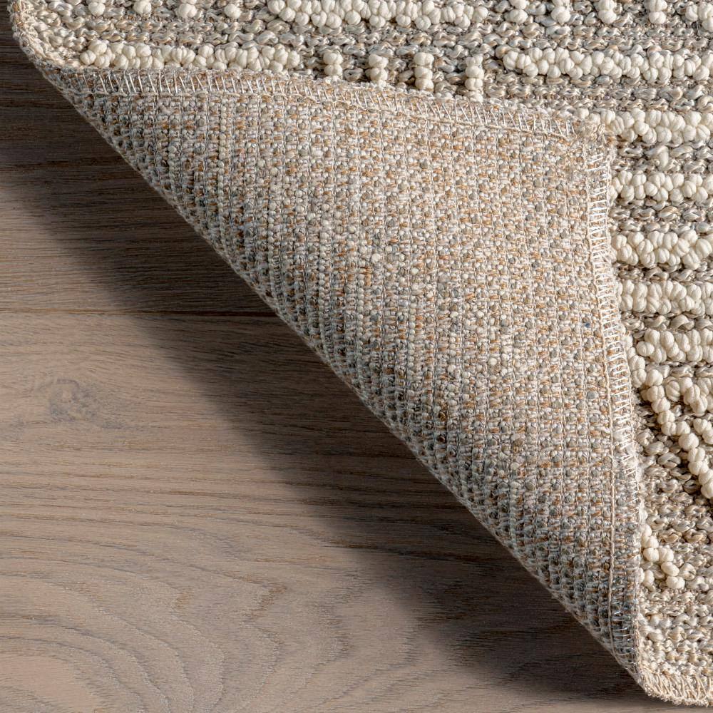 Demetra Beige Geometric Flat Woven Synthetic Area Rug