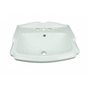Cloakroom 19 in. Wall Mounted Bathroom Sink in White with Overflow No Hardware