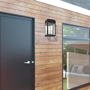 Ardenwood 19 in. 2-Light Black Outdoor Hardwired Wall Lantern Sconce with No Bulbs Included