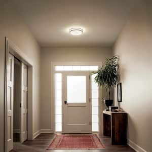 Avon 14 in. 1-Light Olde Bronze Integrated LED Transitional Hallway Flush Mount Ceiling Light