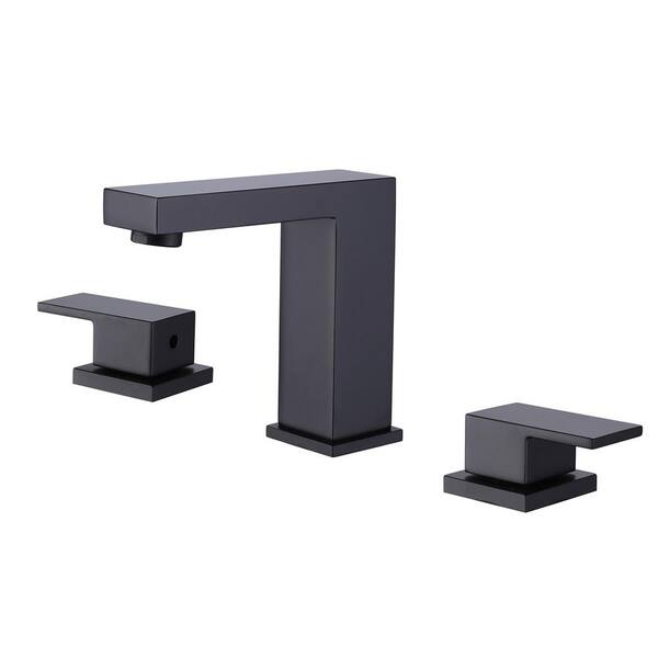 WANMAI 8 in. Widespread Double Handle Bathroom Faucet Modern 3 Hole Brass Bathroom Sink Faucets