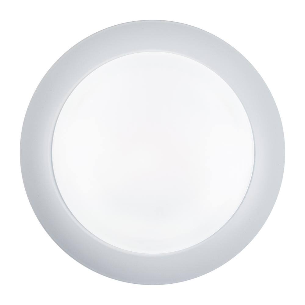 Sleek White Acrylic LED Flush Mount for Indoor/Outdoor Use