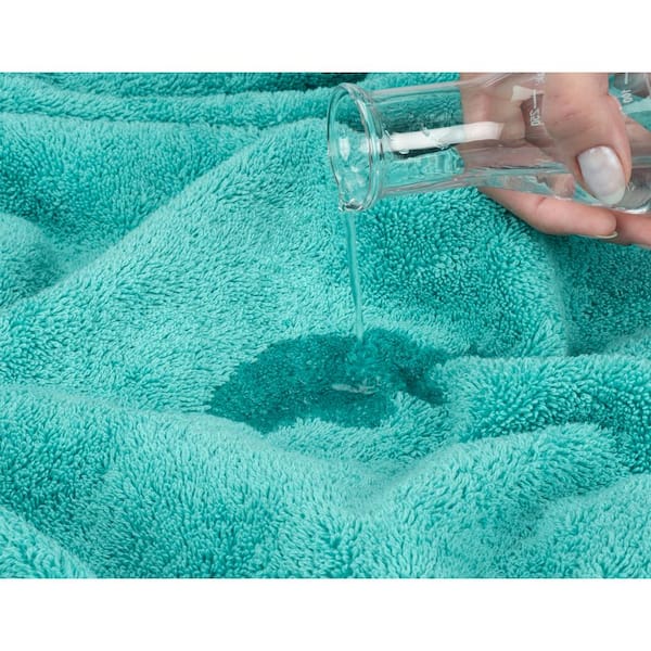 American Soft Linen Bath Towel Set, 4-Piece 100% Turkish Cotton Bath Towels, 27 x 54 in. Super Soft Towels for Bathroom, Turquoise Blue