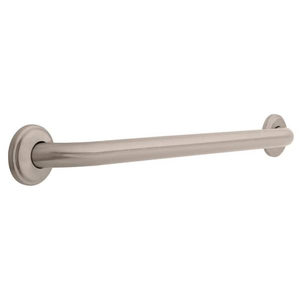 Franklin Brass 1 1/4 in. x 24 in. Grab Bar Concealed Screw with Decorative Flange in Brushed Nickel