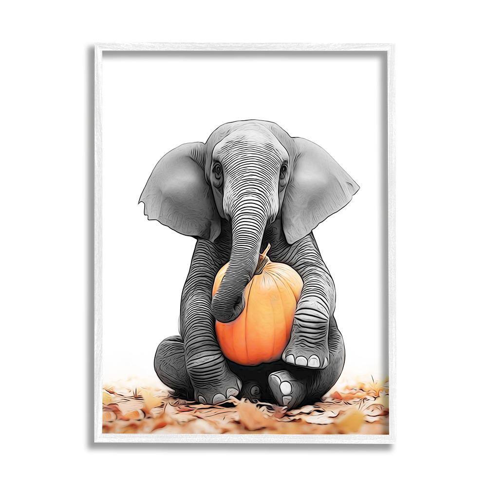 Elephant in Autumn Leaves by Annalisa Latella 1-Piece Framed Graphic Print Animal Poster Art Print 14 in. x 11 in. price history on PriceWatchPro