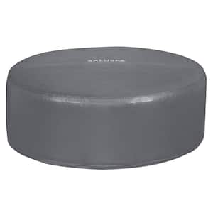 71 in. x 26 in. Waterproof Round Thermal Spa Cover in Gray