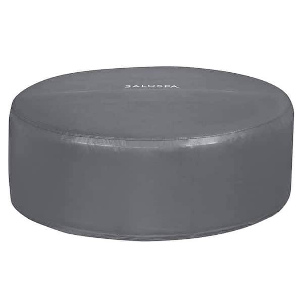 SaluSpa 71 in. x 26 in. Waterproof Round Thermal Spa Cover in Gray ...